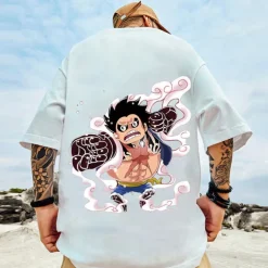 One Piece Monkey D. Luffy Cosplay Costume T-shirt Cartoon Print Pattern Harajuku Graphic Kawaii For Men's Women's Adults' Masquerade Back To School Hot Stamping Street Casual Daily