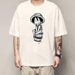 One Piece Monkey D. Luffy T-shirt Anime Cartoon Anime Classic Street Style For Couple's Men's Women's Adults' Hot Stamping