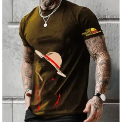 One Piece Monkey D. Luffy T-shirt Anime Cartoon Anime 3D Classic Street Style For Couple's Men's Women's Adults' 3D Print