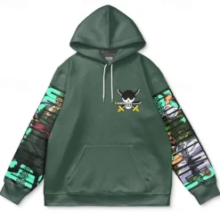 One Piece Monkey D. Luffy Roronoa Zoro Luffy Gear 5 Hoodie Pullover Anime 3D Front Pocket Graphic Kangaroo Pocket For Couple's Men's Women's Adults' Halloween Carnival Masquerade 3D Print Party