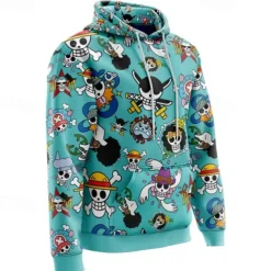 One Piece Monkey D. Luffy Luffy Gear 5 Hoodie Pullover Anime 3D Front Pocket Graphic For Couple's Men's Women's Adults' Halloween Carnival Masquerade 3D Print Party Casual Daily