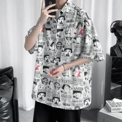 One Piece Roronoa Zoro Blouse / Shirt Anime Cartoon Anime 3D 3D Harajuku Graphic For Men's Adults' Carnival Masquerade Back To School 3D Print