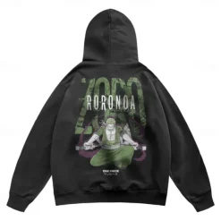 One Piece Roronoa Zoro Hoodie Pullover Print Graphic For Couple's Men's Women's Adults' Masquerade Hot Stamping Party Casual Daily