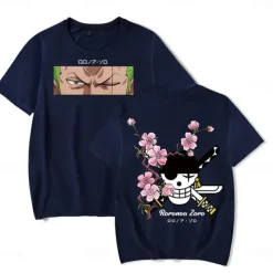 One Piece Roronoa Zoro T-shirt Anime Cartoon Anime Harajuku Graphic Kawaii For Couple's Men's Women's Adults' Back To School Hot Stamping