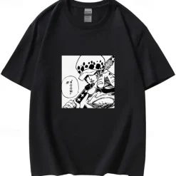 One Piece Trafalgar Law T-shirt Print Classic Street Style For Couple's Men's Women's Adults' Hot Stamping Casual Daily
