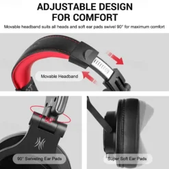 Oneodio A71 Wired Over Ear Headphone With Mic Studio DJ Headphones Professional Monitor Recording & Mixing Headset For Gaming