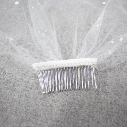 One-tier Cut Edge Wedding Veil Blusher Veils / Veils for Short Hair / Birdcage Veils with Pearl Tulle