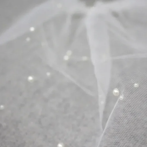 One-tier Cut Edge Wedding Veil Blusher Veils / Veils for Short Hair / Birdcage Veils with Pearl Tulle