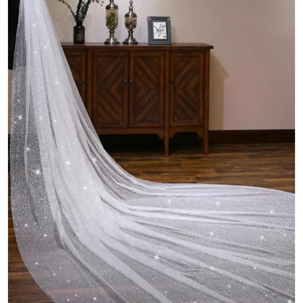 One-tier Luxury Wedding Veil Cathedral Veils with Solid Tulle