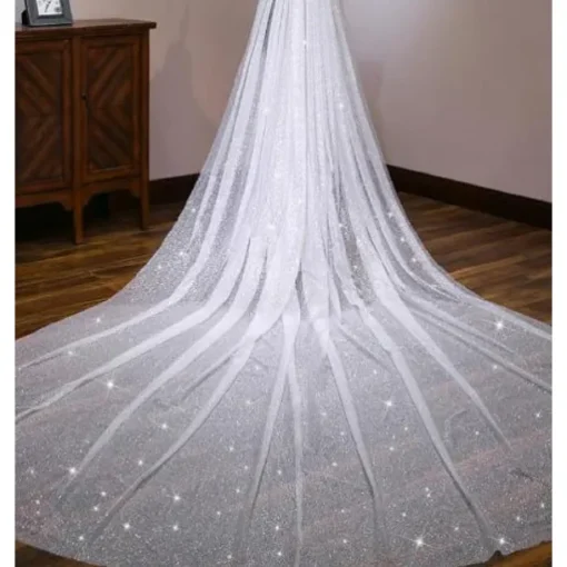 One-tier Luxury Wedding Veil Cathedral Veils with Solid Tulle