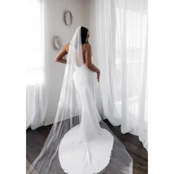 One-tier Simple / Sparkle & Shine Wedding Veil Cathedral Veils with Sequin 110.24 in (280cm) Tulle