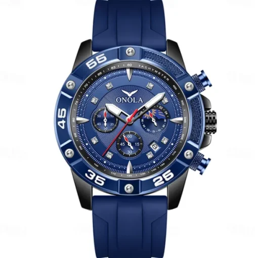 ONOLA Men Quartz Watch Sports Fashion Casual Wristwatch Luminous Calendar Waterproof Decoration Silicone Watch