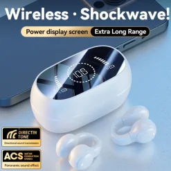 Open Ear Earbuds Wireless Bluetooth Earless Bone Conducting Headphones Wireless Bluetooth Headset Noise Cancelling Bone Earphones Waterproof Air Bone Conduction Headphone Not in Ear Open Ear Buds