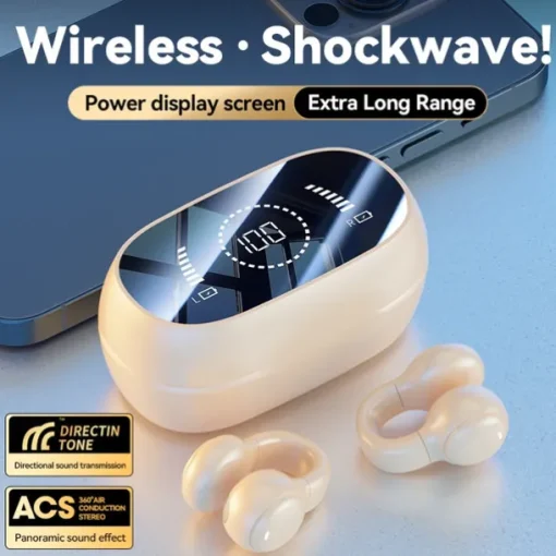 Open Ear Earbuds Wireless Bluetooth Earless Bone Conducting Headphones Wireless Bluetooth Headset Noise Cancelling Bone Earphones Waterproof Air Bone Conduction Headphone Not in Ear Open Ear Buds