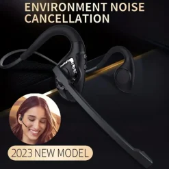 Open Ear Headset Wireless Air Conduction Stereo Headphone W/Noise-Cancelling Boom Mic Answer Phone Call Music Wireless Earphones For Running Driving Hiking Working