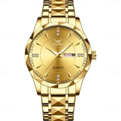 OPK Luxury Brand Watch Stainless Steel Business Double Calendar Waterproof Men's Watch Multi functional Night Light Watch