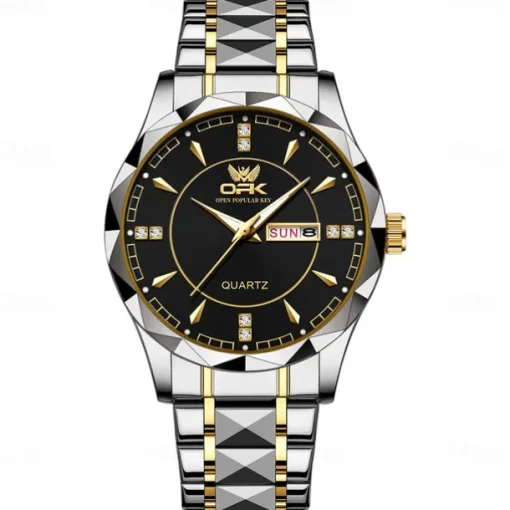 OPK Luxury Brand Watch Stainless Steel Business Double Calendar Waterproof Men's Watch Multi functional Night Light Watch