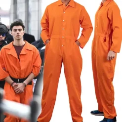 Orange Prisoner Jumpsuit Super Heroes Carnival Costume Jumpsuit Adults' Men's Women's Movie TV Theme Costumes Party Halloween Carnival Easy Carnival Costume