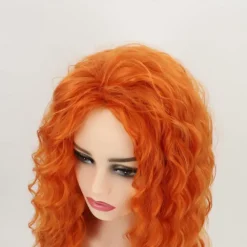 Orange Wig Long Curly Wigs for Women Heat Synthetic Wave Curly Wig Deep Curly Wigs for Daily Party Costume Wig For Carnival