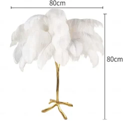 Ostrich Feather Bedside Lamp Modern Table Lamp for Living Room Bedroom Bar Restaurant Warm White/White 110-240V
