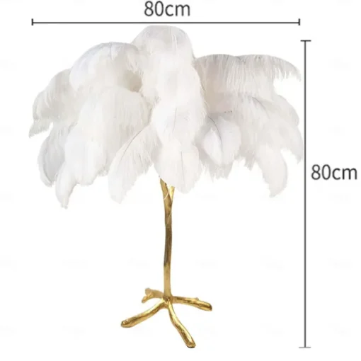 Ostrich Feather Bedside Lamp Modern Table Lamp for Living Room Bedroom Bar Restaurant Warm White/White 110-240V
