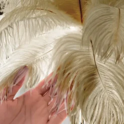 Ostrich Feather Bedside Lamp Modern Table Lamp for Living Room Bedroom Bar Restaurant Warm White/White 110-240V