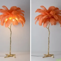 Ostrich Feather Bedside Lamp Modern Table Lamp for Living Room Bedroom Bar Restaurant Warm White/White 110-240V