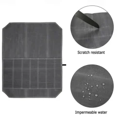 Outdoor Camping Picnic Portable Knife Bag Kitchen Knife Roll Bag Portable Wax Canvas Waterproof Cookware Kitchenware Storage Bag