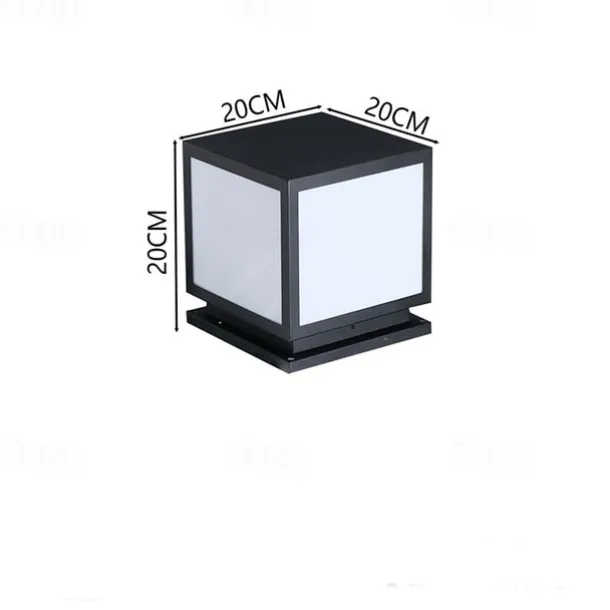 Outdoor Column Light IP65 E26 Waterproof Glass Column Light Outdoor Square LED Column Light Villa Courtyard Fence Landscape Column Light Aluminum Column Light