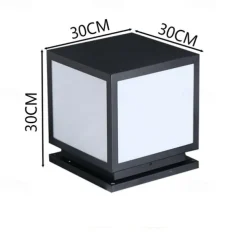 Outdoor Column Light IP65 E26 Waterproof Glass Column Light Outdoor Square LED Column Light Villa Courtyard Fence Landscape Column Light Aluminum Column Light