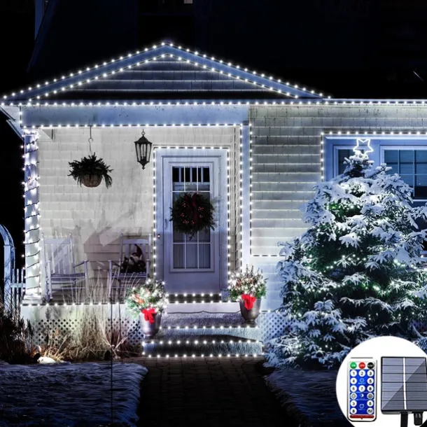 Outdoor Fairy String Lights Solar 30m-300LEDs 50m-500LEDs Waterproof Remote Control Tree Lights Christmas Wedding Party Holiday Garden Street Tree House Decoration