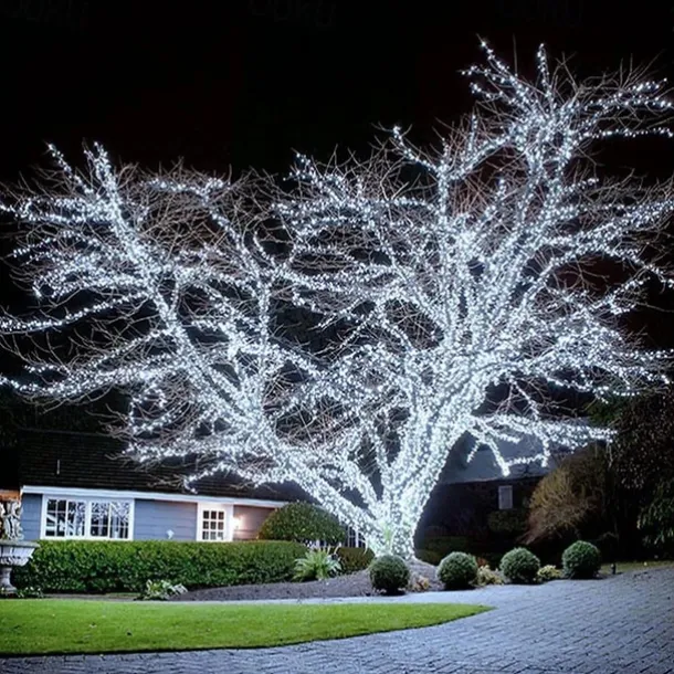 Outdoor Fairy String Lights Solar 30m-300LEDs 50m-500LEDs Waterproof Remote Control Tree Lights Christmas Wedding Party Holiday Garden Street Tree House Decoration
