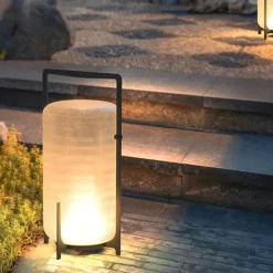 Outdoor Floor Lamp Outdoor Floor Lamp Patio Waterproof Rattan Outdoor Decoration Suitable for Porch, Patio,Garden, Deck, Lawn