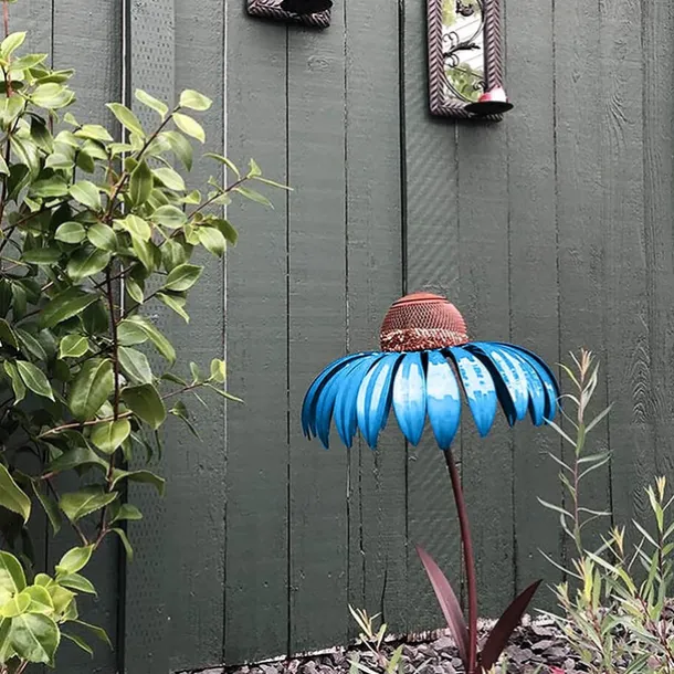 Outdoor Flower Bird Feeder,Spring Decoration 78cm Height Metal Flower Bird Feeder Hanging Hummingbird Feeder Garden Outdoor Metal Birds Supplies Pet Bird Feeding Catch Food