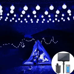 Outdoor Globe String Lights Solar/Plug in Remote Control 10M 20M 30M 40M 50M Party Holiday String Lights Creative String Lights Holiday 1set