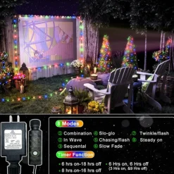 Outdoor IP65 Waterproof LED Strips Lights 328ft 100m Flexiable Christmas String Lights 1000 LEDs Multicolor Creative String Lights for Patio Lawn Garden Holiday Lights Party Holiday Wedding 29V