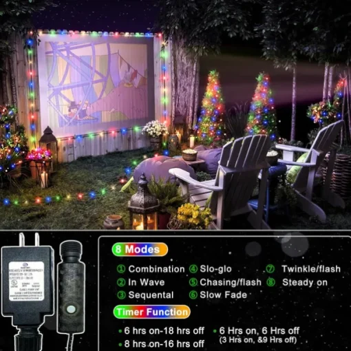 Outdoor IP65 Waterproof LED Strips Lights 328ft 100m Flexiable Christmas String Lights 1000 LEDs Multicolor Creative String Lights for Patio Lawn Garden Holiday Lights Party Holiday Wedding 29V