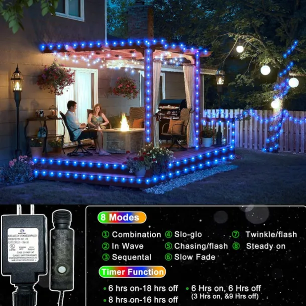 Outdoor IP65 Waterproof LED Strips Lights 328ft 100m Flexiable Christmas String Lights 1000 LEDs Multicolor Creative String Lights for Patio Lawn Garden Holiday Lights Party Holiday Wedding 29V