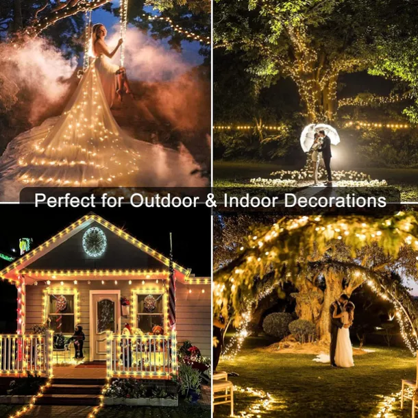 Outdoor IP67 Waterproof LED Strips Lights 328ft 100m Flexiable Christmas String Lights 1000 LEDs Multicolor Creative String Lights for Patio Lawn Garden Holiday Lights Party Holiday Wedding 29V