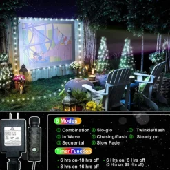 Outdoor IP67 Waterproof LED Strips Lights 328ft 100m Flexiable Christmas String Lights 1000 LEDs Multicolor Creative String Lights for Patio Lawn Garden Holiday Lights Party Holiday Wedding 29V