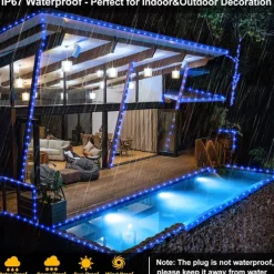 Outdoor IP67 Waterproof LED Strips Lights 328ft 100m Flexiable Christmas String Lights 1000 LEDs Multicolor Creative String Lights for Patio Lawn Garden Holiday Lights Party Holiday Wedding 29V