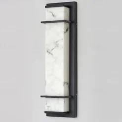 Outdoor LED Wall Lamp Line Design Waterproof Lighting Indoor Marble Wall Light Modern Bedroom Warm White Light 1PCS