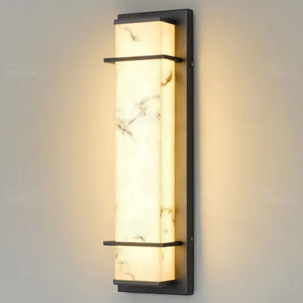Outdoor LED Wall Lamp Line Design Waterproof Lighting Indoor Marble Wall Light Modern Bedroom Warm White Light 1PCS