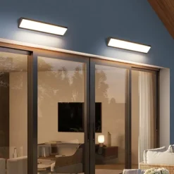 Outdoor LED Wall Lamp Line Design IP65 Waterproof Acrylic Metal 80/90cm Indoor Wall Light Modern Bedroom Warm White Light 110-240V