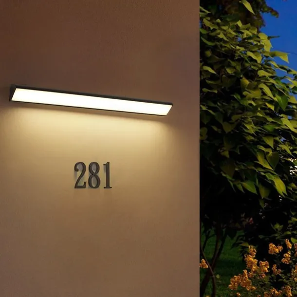 Outdoor LED Wall Lamp Line Design IP65 Waterproof Acrylic Metal 80/90cm Indoor Wall Light Modern Bedroom Warm White Light 110-240V