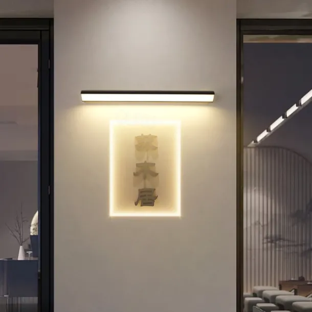 Outdoor LED Wall Lamp Line Design IP65 Waterproof Acrylic Metal 80/90cm Indoor Wall Light Modern Bedroom Warm White Light 110-240V