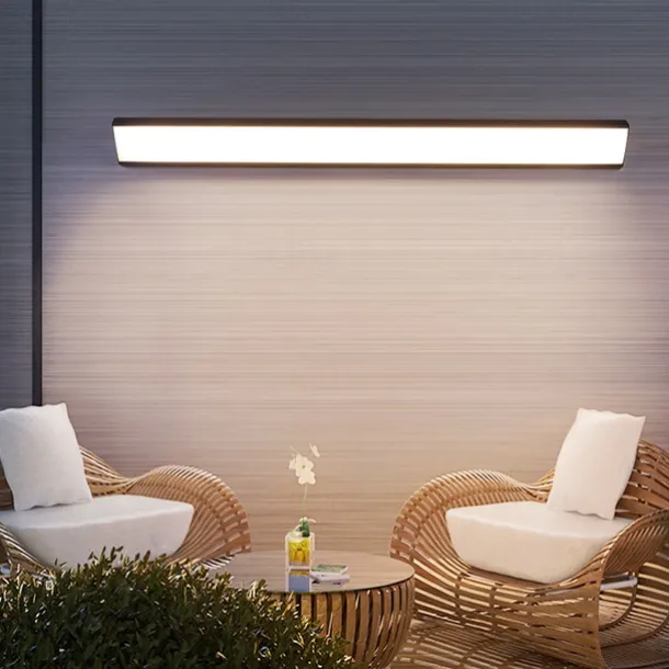 Outdoor LED Wall Lamp Line Design IP65 Waterproof Acrylic Metal 80/90cm Indoor Wall Light Modern Bedroom Warm White Light 110-240V