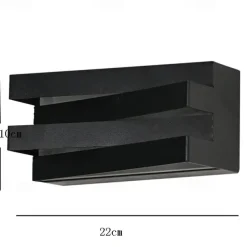 Outdoor LED Wall Lamp Waterproof 10W Up and Down Lighting Indoor Double-Head Curved Wall Light Modern Bedroom Warm White Light