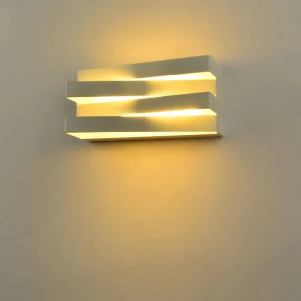 Outdoor LED Wall Lamp Waterproof 10W Up and Down Lighting Indoor Double-Head Curved Wall Light Modern Bedroom Warm White Light