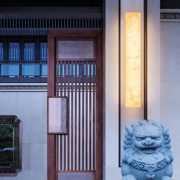 Outdoor LED Wall Lamp Waterproof 20W Marble Indoor Wall Light Modern Bedroom Warm White Light 110-240V